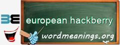 WordMeaning blackboard for european hackberry